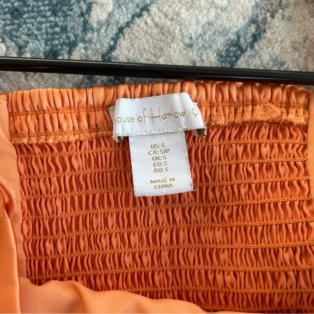 House of Harlow 1960 Orange Wide Leg Pants & Crop Top Set - Picture 5 of 10